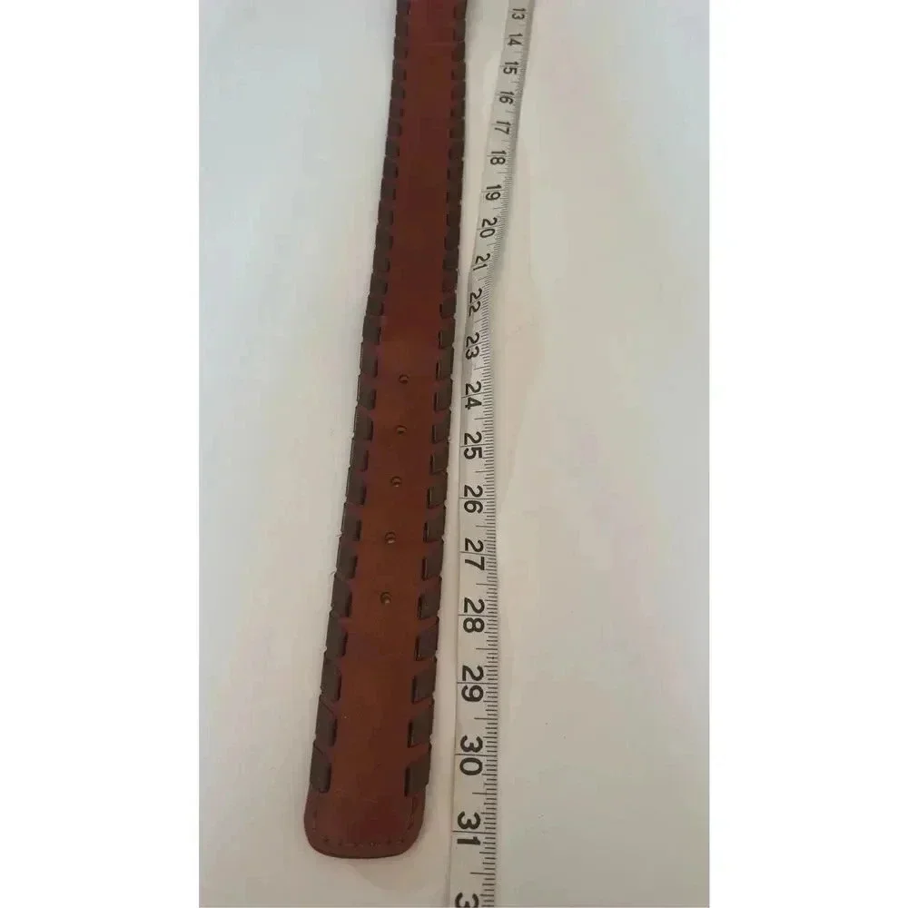 Vintage Brighton Brown‎ Tan Leather Vinyl Men’s Belt 31” Length